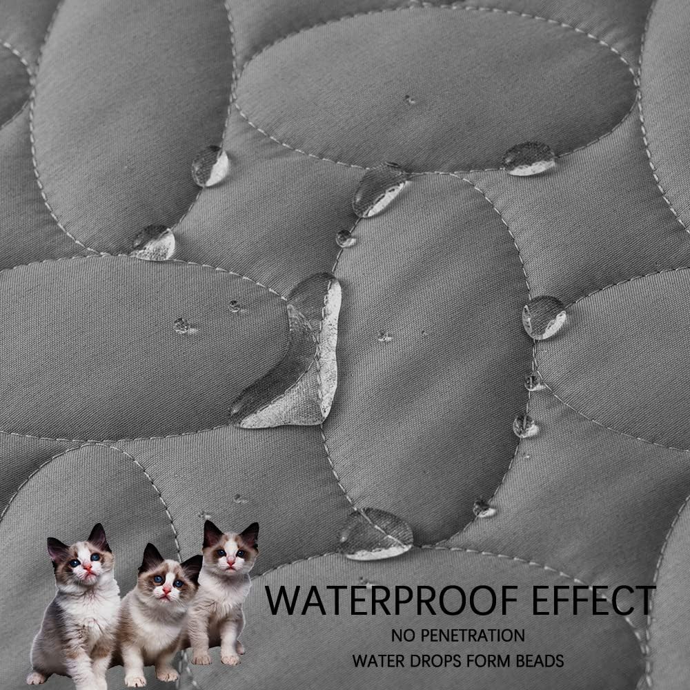 Ameritex Pet Bed Cover Dog Bed Blanket for Sofa and Furniture Waterproof New Pattern Design (68x82 Inch, Light Grey) - Pet Explorer
