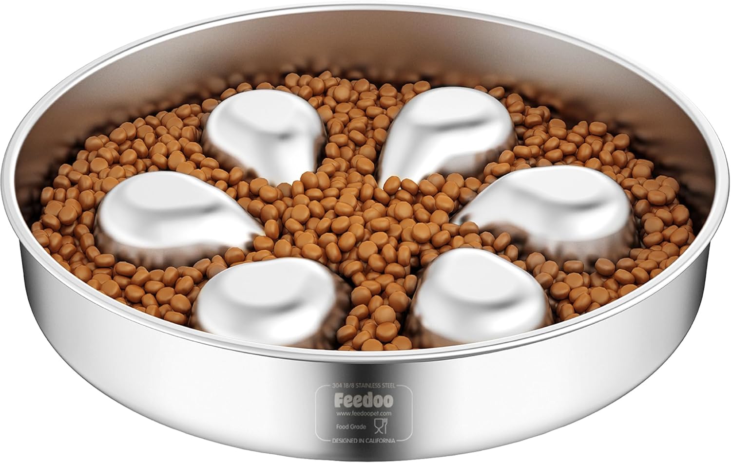 Slow Feeder Dog Bowls Large Breed 3Cups, Food Grade 304 Stainless Steel Dog Bowls with Non-Slip Base, Maze Pet Dish to Slow Down Eating, Metal Slow Feeder Dog Bowl - Pet Explorer