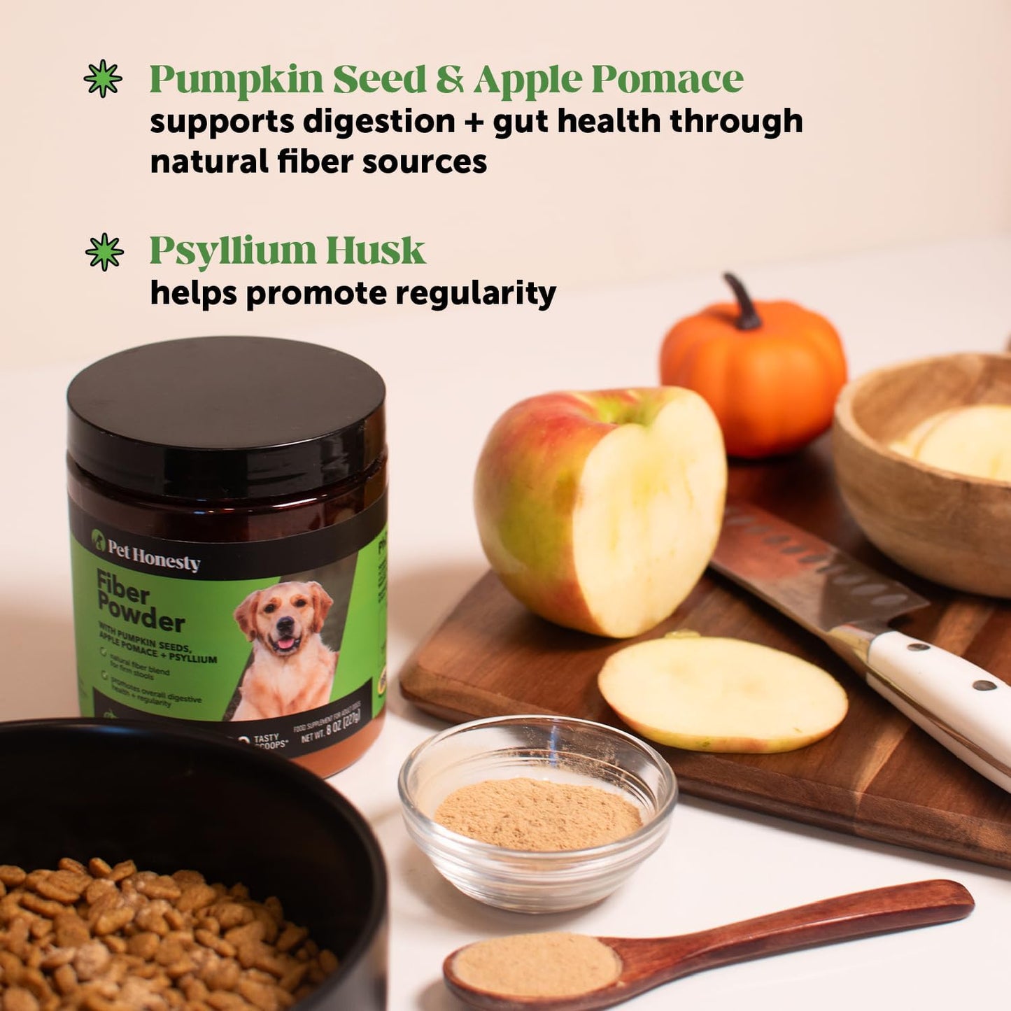 Pumpkin Fiber Powder Supplement for Dogs - All Natural Dog Probiotic with Psyllium Husk, Pumpkin Seeds and Apple Pectin for Healthy Digestion (90 Scoops) - Pet Explorer
