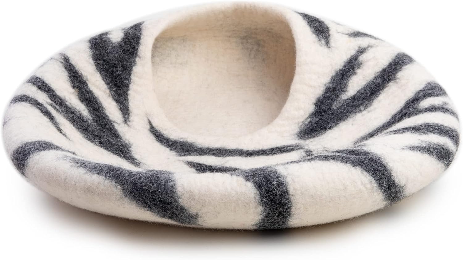 Woolygon Premium Felt Cat Cave Bed - Wool Kitty Beds Handcrafted Kitten Caves Bed for Indoor Cats - Made from 100% Eco-Friendly Merino Wool, Foldable Cat Hidewawy Covered Cat House Pod - Pet Explorer