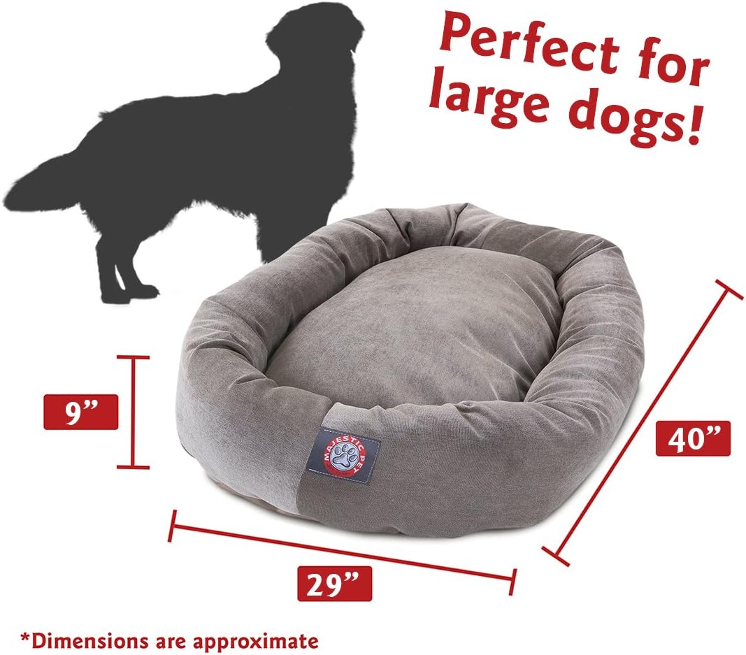 Majestic Pet Villa 40 Inch Shredded Memory Foam Dog Bed for Large Sized Dogs 40x29x9 Inch–Orthopedic Dog Bed with Removable Washable Cover-Washable Large Pet Bed with Head Support-Vintage - Pet Explorer