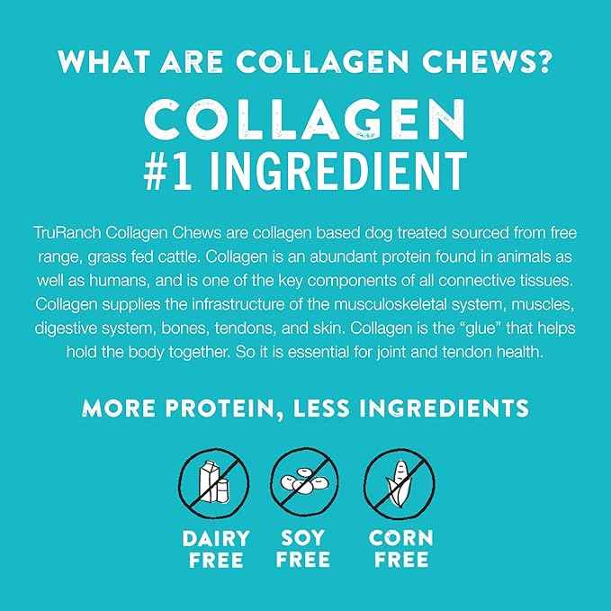 TRURANCH Collagen Sticks - 5" Collagen Sticks for Dogs - Long Lasting Healthy Joint Support Dog Treat - Rawhide Alternative - Skin & Coat Health - Made with Real Peanut Butter, 1 Bag, 15 Count