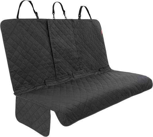 Lusso Gear Dog Car Seat Cover for Back Seat - 100% Waterproof - Full Protection from Mud, Scratches, Shedding - Non-Slip Rear Seat Protector for Dogs - Secure Fit for Car, Truck, SUV (Black) - Pet Explorer
