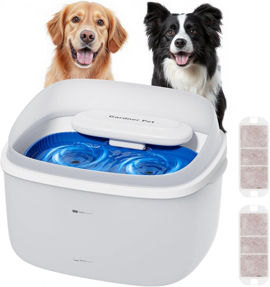 Gardner Pet Dog Water Fountain for Large Dogs, 8L/2.1Gal Large Capacity Automatic Dog Water Bowl Dispenser with Vortex Circulation, UV&Maifan Stone Filter, Splash-Proof, Quiet Cat & Dog Water Bowl - Pet Explorer
