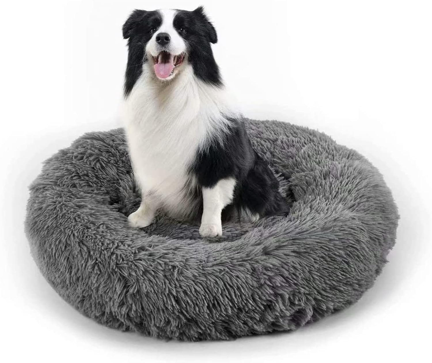 Dog Bed, Cat Calming Bed, Faux Fur Pillow Pet Donut Cuddler Round Plush Bed for Large Medium Small Dogs and Cats - Pet Explorer