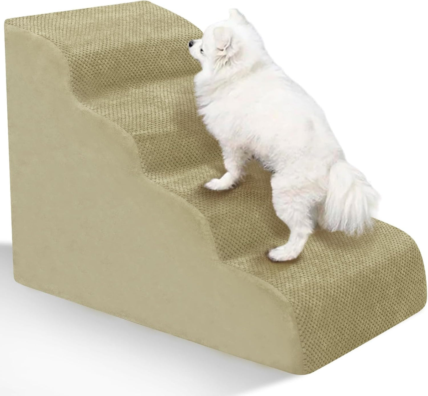 Dog Stairs for Small Dogs - High Density Foam Pet Steps, Extra Wide Dog Ramp with Non-Slip Bottom for High Beds, Couch and Sofa, Best for Dogs Injured, Older Doggy Cats - Pet Explorer