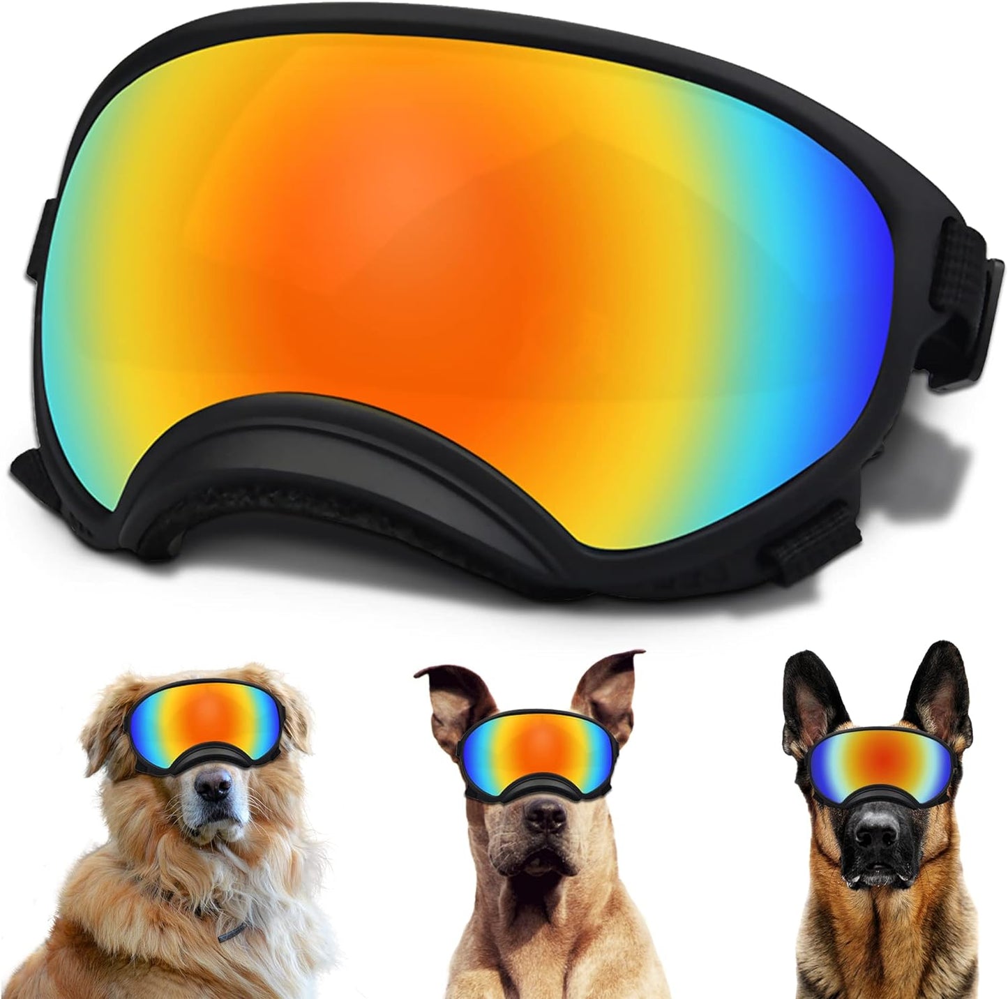 Large Dog Sunglasses with Adjustable Strap UV Protection, Winproof, Suitable for Medium-Large Dogs - Pet Explorer