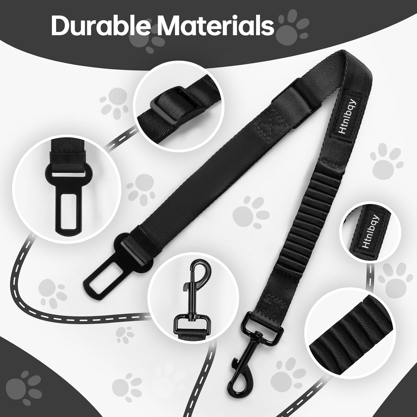 Thickened Dog Seat Belt for Car, 3 Pack Set Retractable Dog Car Leash Adjustable Dog Seat Belt for Vehicle Nylon Pet Safety Seat Belts Heavy Duty & Elastic,Seat Belt for Large Dogs in Car, Black - Pet Explorer