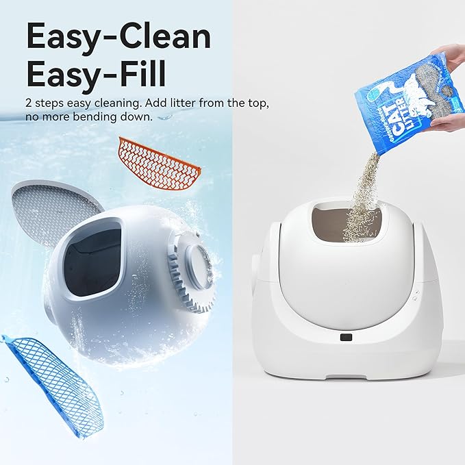 CATLINK Self Cleaning Litter Box, Pinch-Free Safety Protection, Automatic Litter Box AI-Powered Health Monitor, Multi-Cat Recognition, Extra Large Interior Space, Suits for Beginner