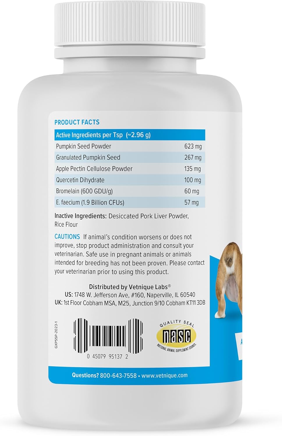 Vetnique Labs Glandex Dog Fiber Supplement Powder for Anal Glands with Pumpkin, Digestive Enzymes & Dog Probiotics for Digestive Health - Vet Recommended - Boot The Scoot (Pork Liver, 5.5oz Powder) - Pet Explorer