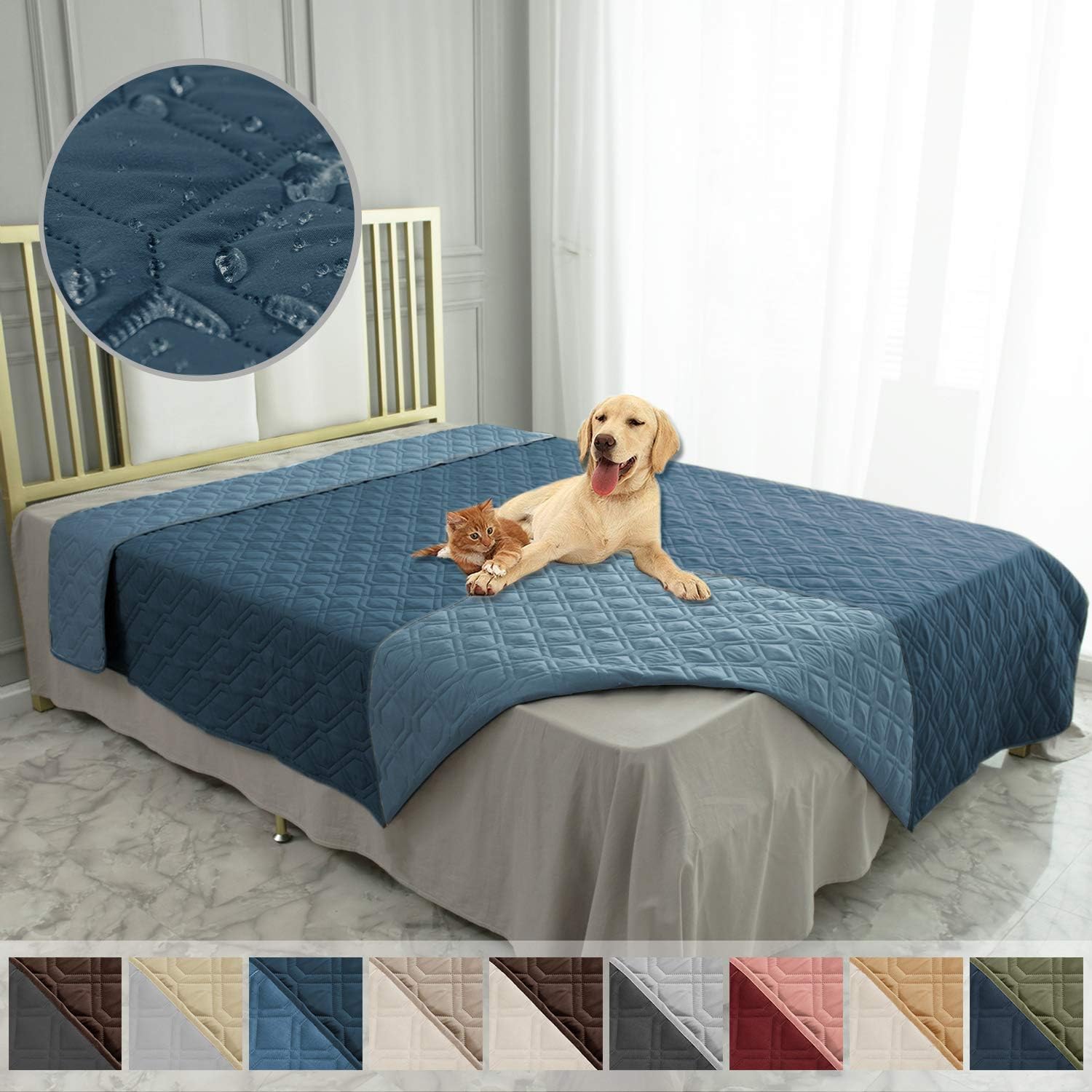 Ameritex Waterproof Dog Bed Cover Pet Blanket for Furniture Bed Couch Sofa Reversible - Pet Explorer