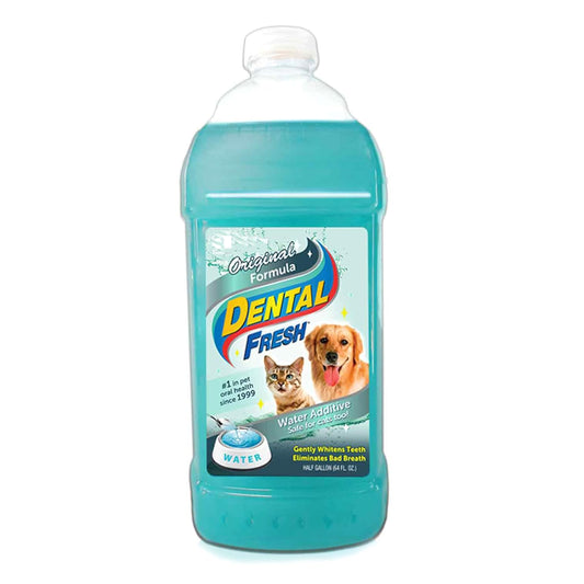 Dental Fresh Water Additive for Dogs, Original Formula, 64oz – Dog Breath Freshener and Dog Teeth Cleaning for Dog Dental Care– Add to Water - Pet Explorer