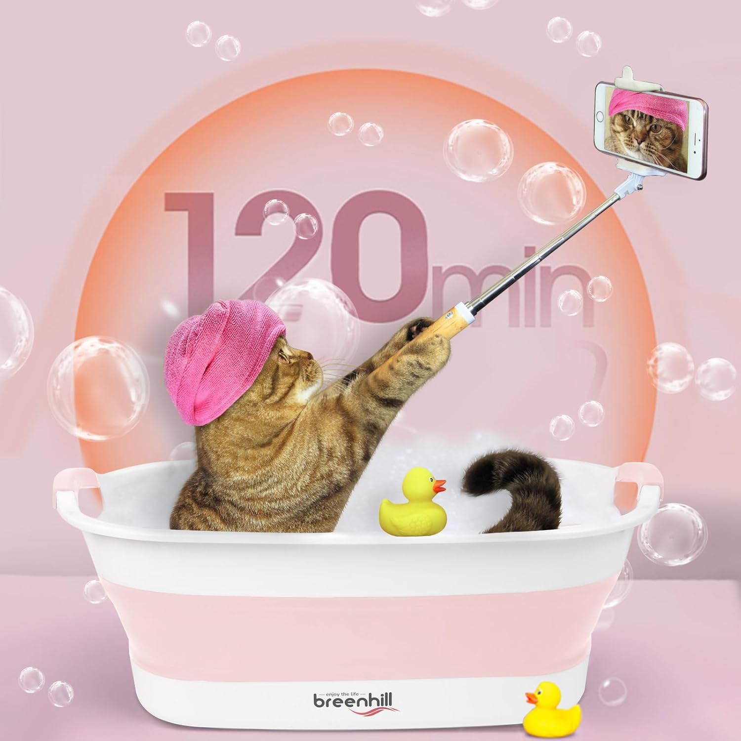 Collapsible Dog Bath Tub for Small Dogs & Cats, Portable Puppy Bath Tub with Water Drain Plug, Space Saving Foldable Pet Bathtub for Indoor & Outdoor Use, Pink - Pet Explorer