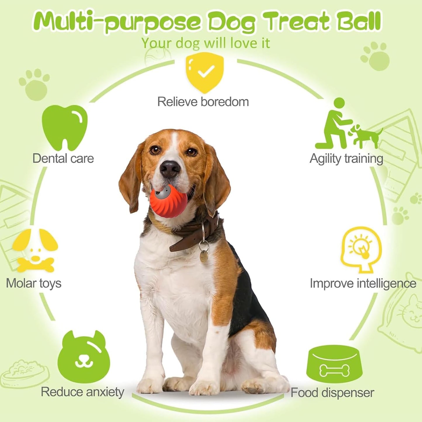 Interactive Cat Ball Toys- 2025 New Bouncing Slow Feeder, Durable Motion Activated Rolling Ball Toys for Dogs Cat to Keep Them Engaged Busy