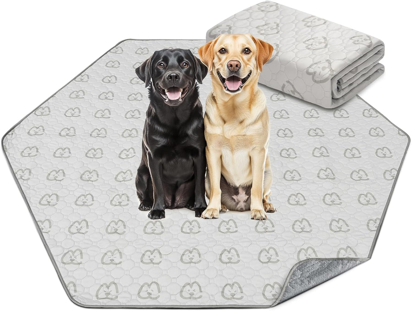 FXW Washable Pee Pads for Dogs, Puppy Pads with Super Absorbent, Specifically Designed for FXW Rollick/Homeplus 32/40/45inch 6 Panels Dog Playpen, 35" Hexagon, Khaki, 1 Pack - Pet Explorer