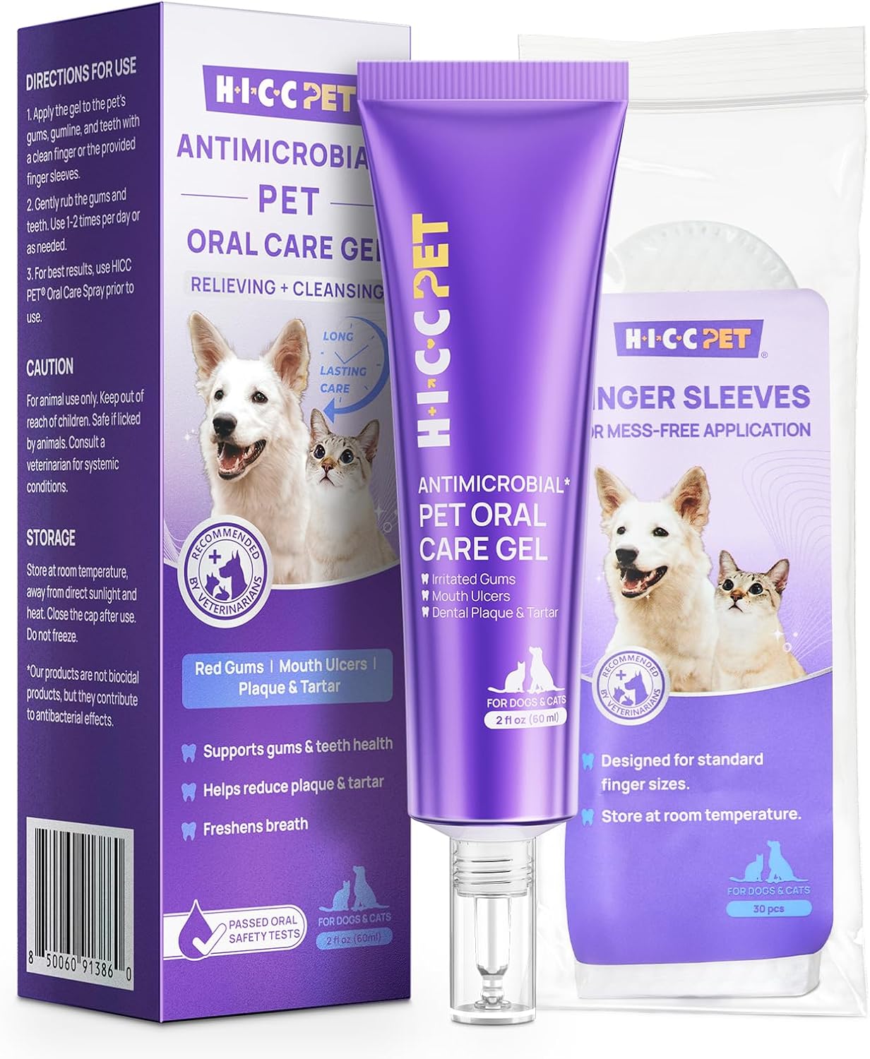 HICC PET Dog Dental Care, Oral Hydro Gel Teeth Cleaning and Breath Freshener for Dog and Cat, Relieve Gum Redness, Soothes Inflammation, Reduce Tarter and Plaque, Safe for All Animals, 2 Fl Oz - Pet Explorer