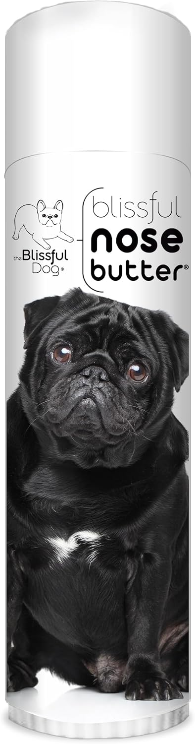 The Blissful Dog Black Pug Nose Butter for Dry, Cracked Skin, Lick-Safe Dog Nose Balm with Moisturizing Shea Butter, Almond, Olive, and Essential Oils, Pet Supplies, Uncented, 0.50 oz. - Pet Explorer