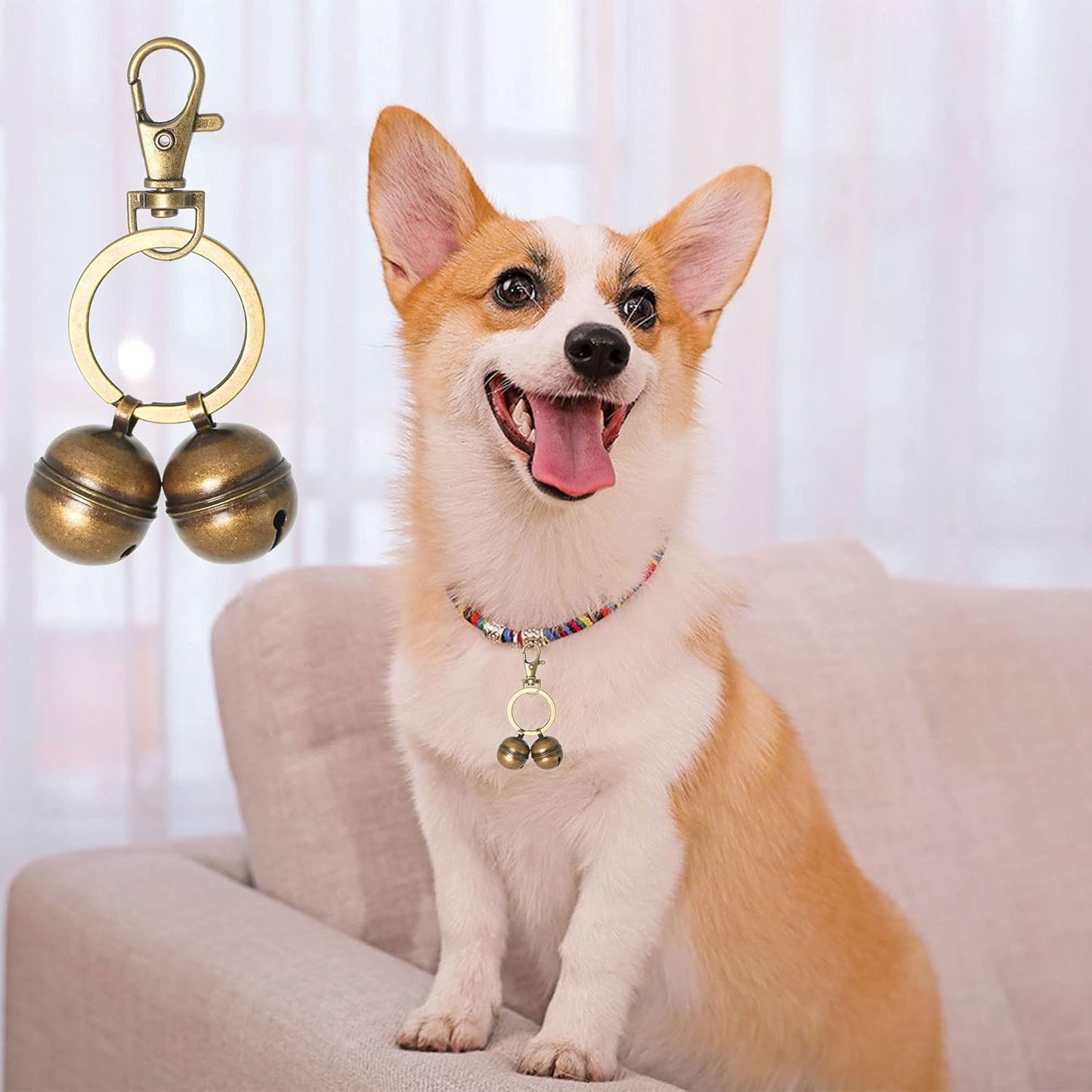 Copper Bells for Dog Collars with Snap Clips - Made of Pure Copper for Dogs/Cat - Clear Sound & No Rust - Save Birds Wildlife, Know Where Your Pet Christmas Sounds - Pet Explorer