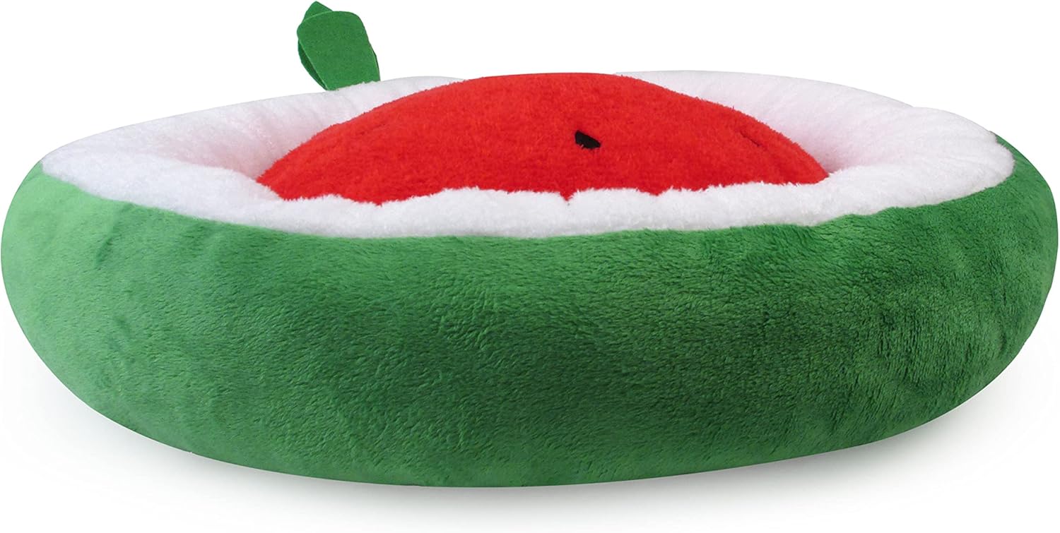 TONBO Soft Plush Small Cute and Cozy Watermelon Dog Cat Bed, Washer and Dryer Friendly (Watermelon) - Pet Explorer