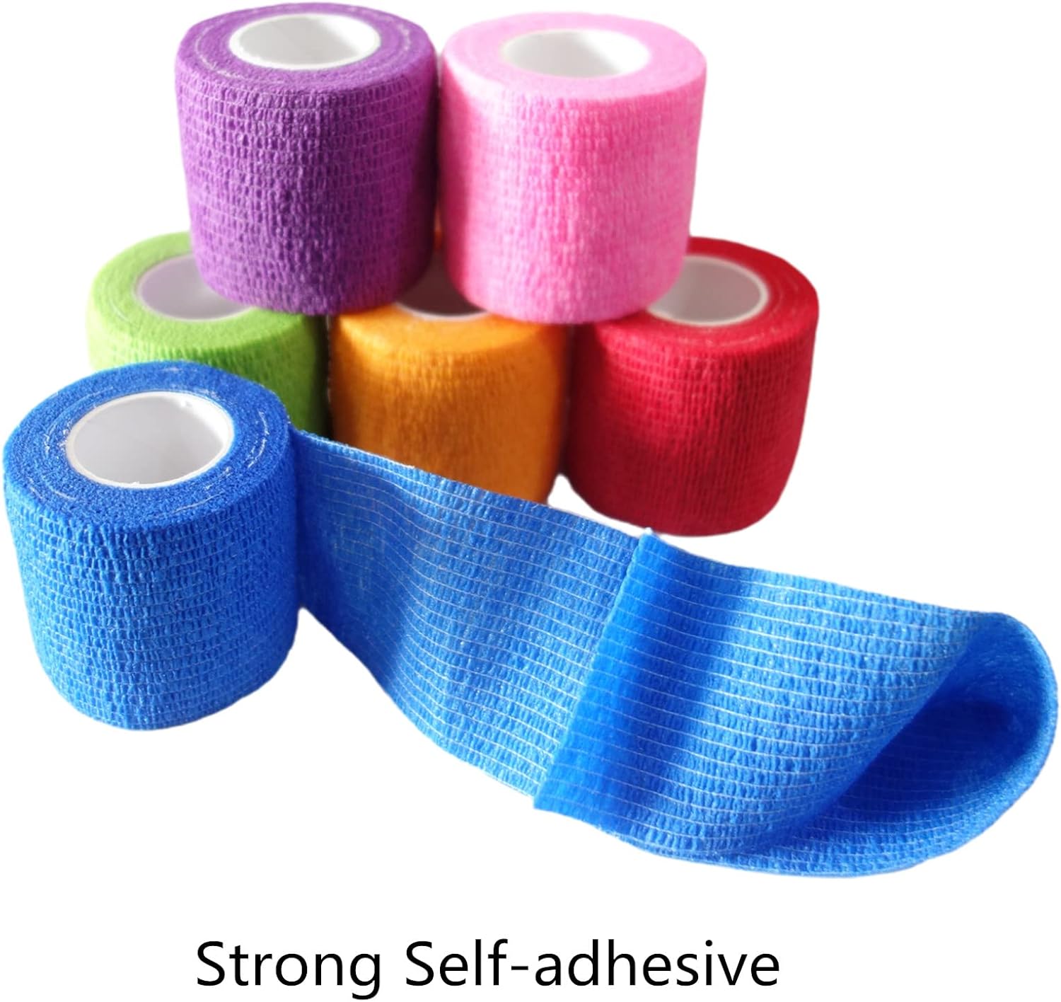 6 Pack 3" x 5 Yards Self Adhesive Bandage Wrap Breathable Cohesive Vet Wrap for Pets, Elastic Self-Adherent Tape for Sports, Wrist, Ankle (Black) - Pet Explorer