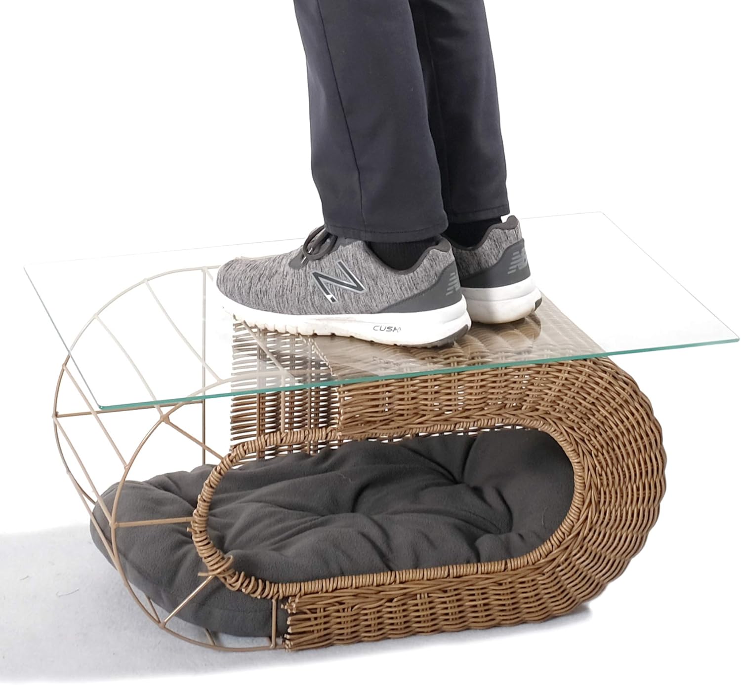 Fun Stackable Wicker Cat Hideaway House - Interactive Play Rattan Cat House for Indoor Cats Kitty, Pet Friendly Top/Side House Entry, Cat Bed Enclosed - Pet Explorer