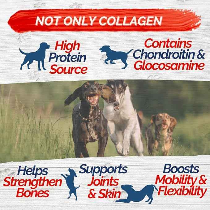 Braided Collagen Sticks for Dogs 10 Pack - 6 Inches - Long-Lasting Alternative to Bully Sticks, Rawhide-Free Collagen Chews w/Chondroitin & Glucosamine for Joint Support & Dental Health