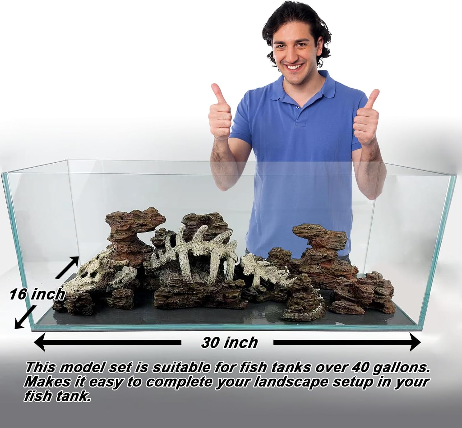 Fish Tank Decor Rocks.Aquarium Decoration Model.Easy Superior Aquascape (Wilderness Keel) - Pet Explorer