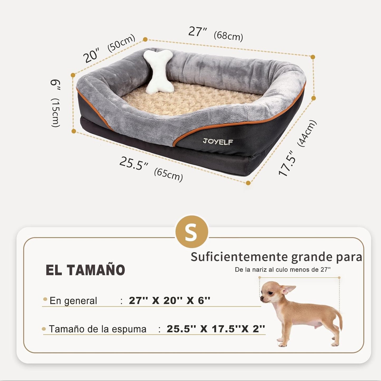 JOYELF Memory Foam Dog Bed Small Orthopedic Dog Bed & Sofa with Removable Washable Cover and Squeaker Toy as Gift - Pet Explorer