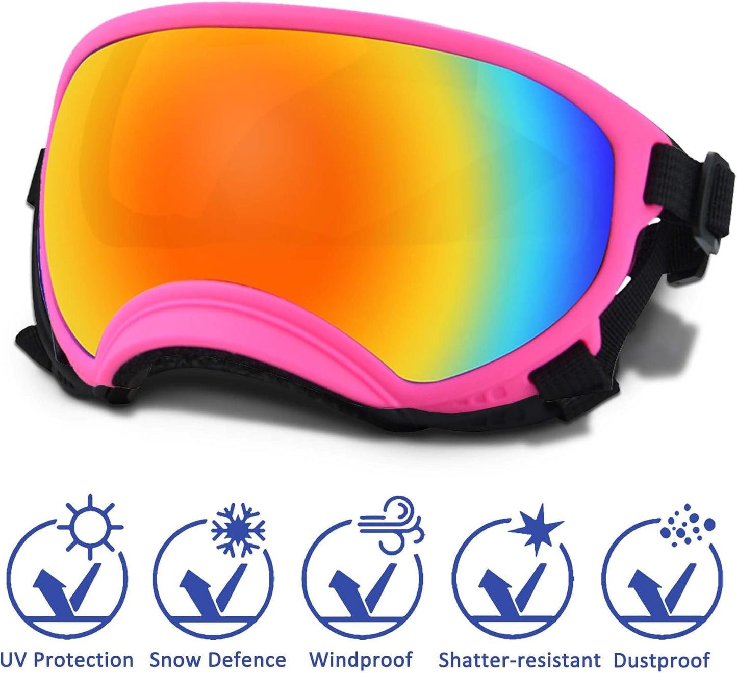 Winproof Large Dog Sunglasses with Adjustable Strap, UV Protection, Soft Goggles for Medium-Large Dogs - Pet Explorer