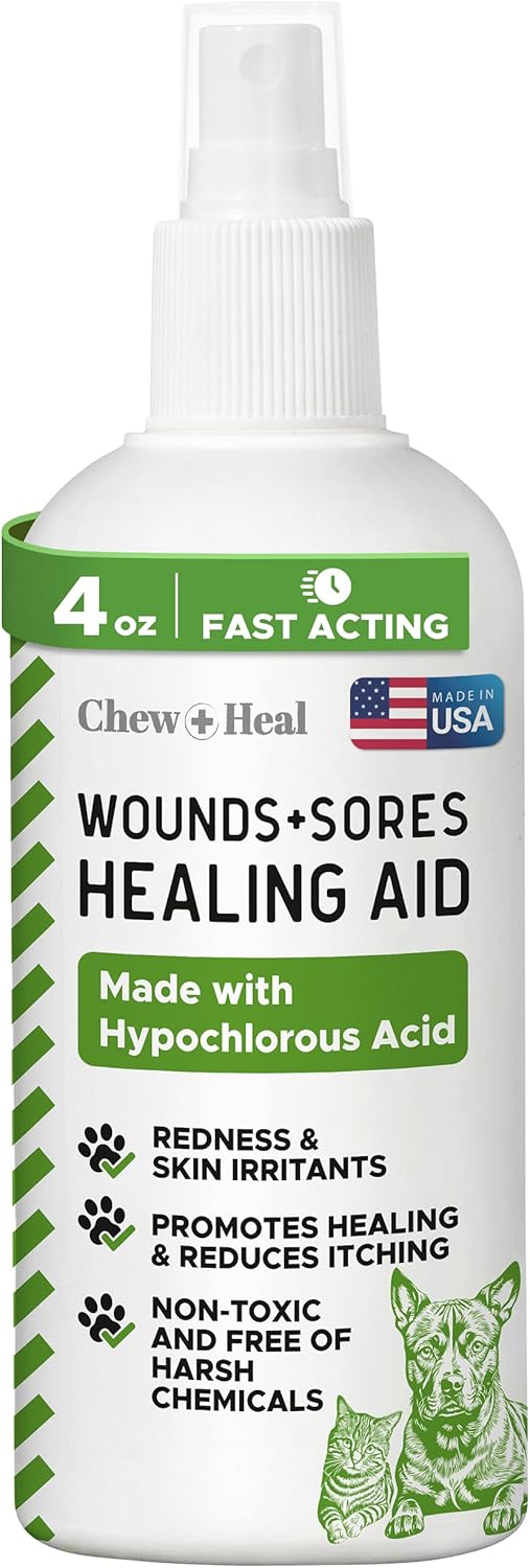 Hypochlorous Acid Spray for Dogs – 4oz Dog Wound Spray for Cuts, Burns, Sores, Abrasions, and More – Non Toxic and Chemical Free HOCI Wound Care – Made in The USA - Pet Explorer