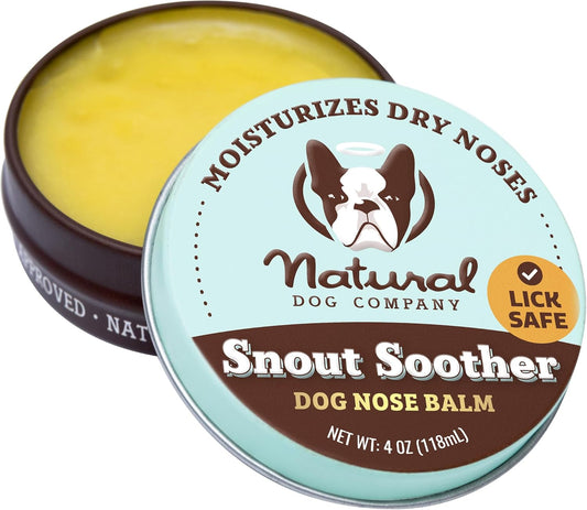 Natural Dog Company Snout Soother Dog Nose Balm, 4 oz. Tin, Dog Balm for Paws and Nose, Moisturizes & Soothes Dry Cracked Noses, Plant Based Nose Cream for Dogs - Pet Explorer
