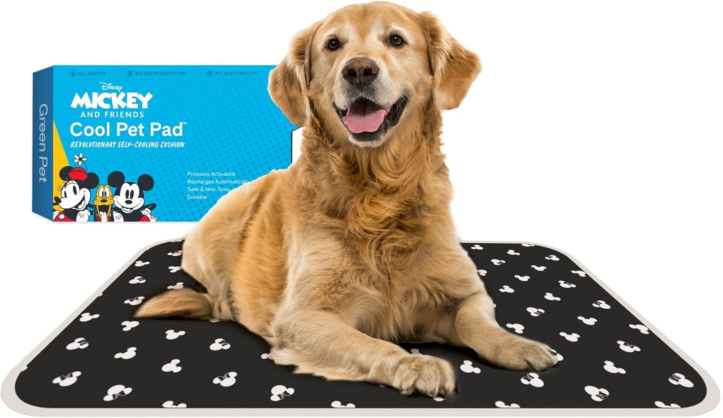 The Green Pet Shop Cool Pet Pad - Large, Disney’s Mickey & Minnie Mouse - Self-Cooling, Pressure Activated Mat for Dogs & Cats from 46-80 lbs - Non-Toxic Gel, No Water Needed - Pet Explorer