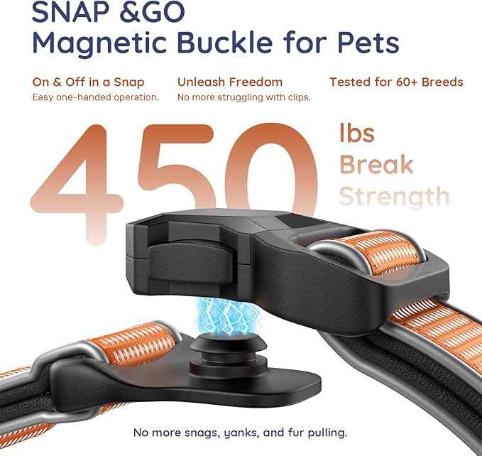 WhoseID Premium AirTag Dog Collar - Waterproof Medium Air Tag Dogs Collar | Magnetic Buckle Heavy Duty Collar | Reflective Dog Collar with AirTag Holder
