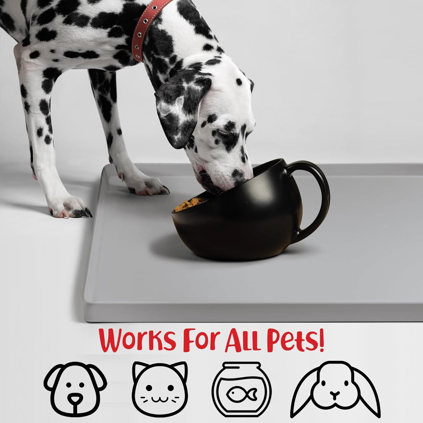 DogBuddy Dog Food Mat – Waterproof Dog Bowl Mat for Food and Water, Silicone Pet Feeding Mats for Floors, Non-Slip Placemat with High Edges for Dogs Bowls, Puppy Essentials (XL: 28" x 18", Mist) - Pet Explorer