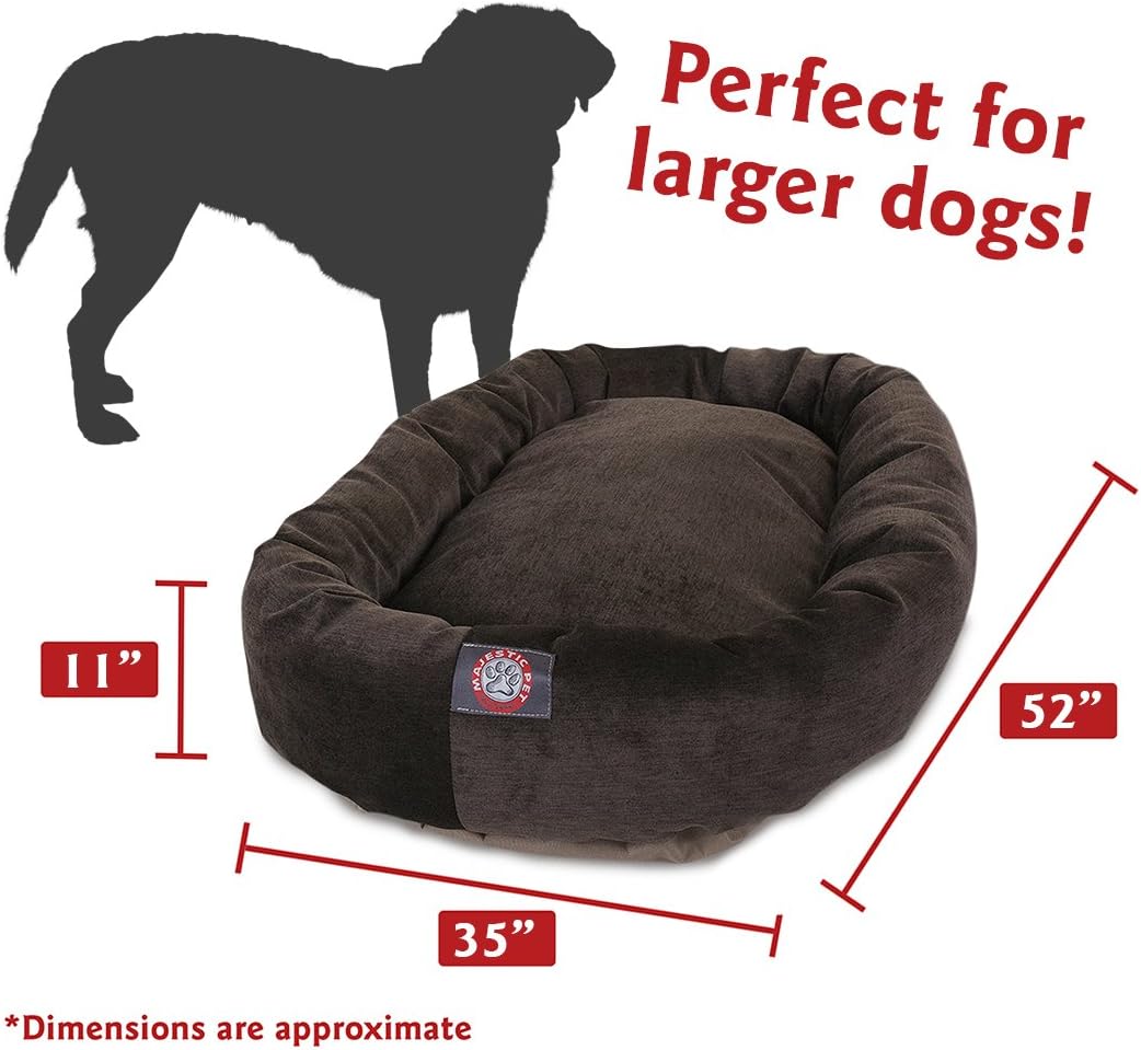Majestic Pet Villa 52 Inch Shredded Memory Foam Dog Bed for X-Large Sized Dogs 52x35x11 Inch–Orthopedic Dog Bed with Removable Washable Cover-Washable X-Large Pet Bed with Head Support-Storm - Pet Explorer