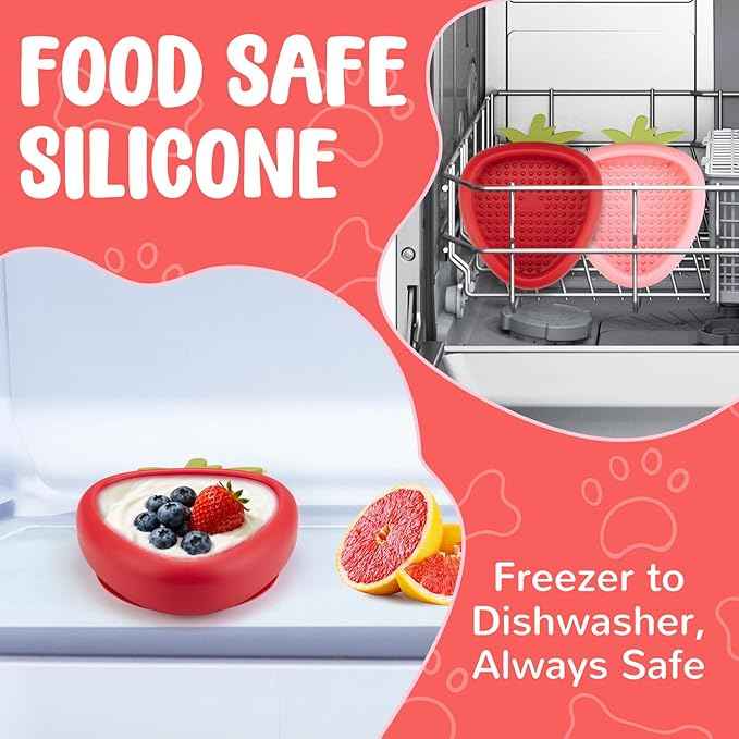 Freeze Dog Lick Bowl, Animire Non-Slip Slow Feeder Lick Mat for Dogs, Silicone Dog Enrichment Bowl for Distraction Anxiety Relief Boredom, BPA Free, Dishwasher Safe(Red,L)