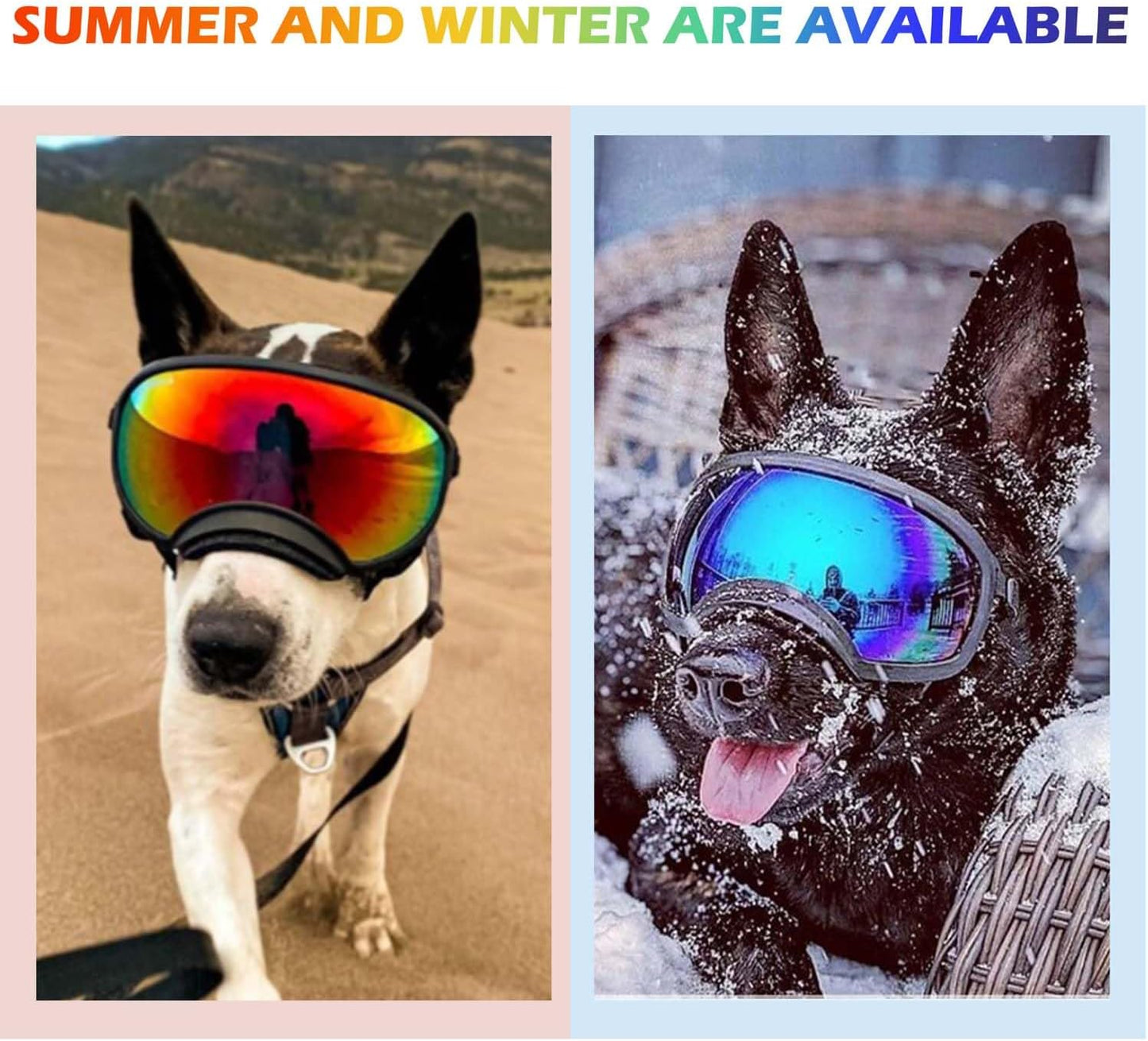 Medium Dog Sunglasses with Adjustable Strap UV Protection, Winproof Dog Puppy Sunglasses, Suitable for Medium Dog Pet Glasses, Dogs Eyes Protection,Soft Dog Goggles - Pet Explorer
