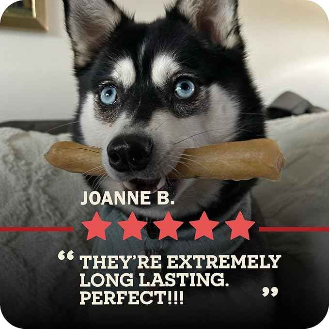 Redbarn Pet Products All-Natural Small 6" Beef Collagen Sticks for Dogs - Long Lasting Low-Odor Alternative to Traditional Rawhide & Bully Sticks - Supports Healthy Joints, Skin, & Coat - 5 Pack