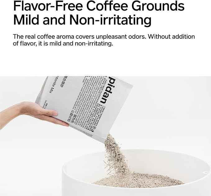 pidan Tofu Cat Litter with Recycled Coffee Grounds,Clumping,Flushable,Ultra Absorbent and Fast Drying, 100% Natural Ingredients Litter,Really Dust-Free,Less Scattering (4 Packs)