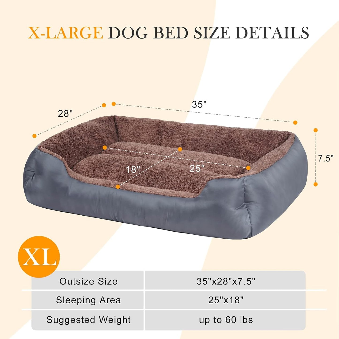 Large Dog Beds, Pet Bed for Large Dogs, Comfortable Dog Bed Machine Washable Up to 30/50/90/100lbs - Pet Explorer