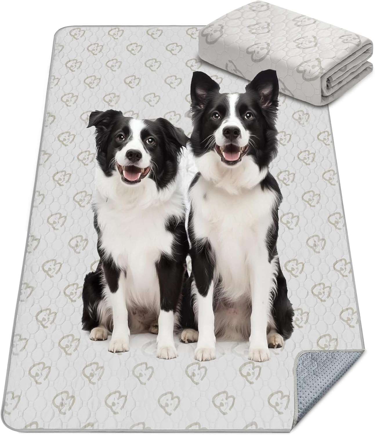 FXW Washable Pee Pads for Dogs, Puppy Pads with Super Absorbent, Specifically Designed Rollick/Homeplus 32/40/45inch 6 Panels Dog Playpen, 98" x 43" Rectangle, Khaki, 1 Pack - Pet Explorer
