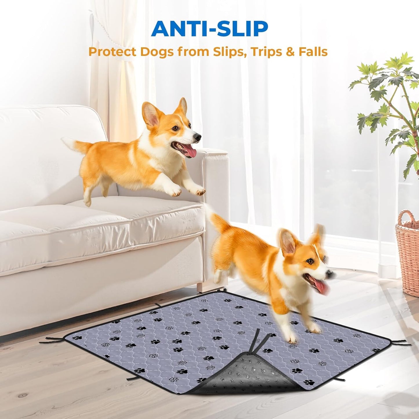 Fostanfly Washable Dog Pee Pads Extra Large 72''x80'' Instant Absorb Training Pads, Non-Slip Pet Playpen Mat Waterproof Reusable Floor Mat for Puppy/Senior Dog, Housebreaking & Incontinence - Pet Explorer