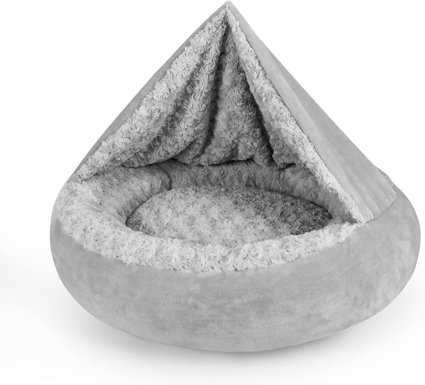 JOEJOY Dog Beds for Small Medium Dogs, Cozy Cuddler Luxury Puppy Pet Bed with Blanket Attached, Donut Round Calming Anti-Anxiety Dog Burrow Cave Bed - Anti-Slip Bottom and Machine Washable 26 inch - Pet Explorer