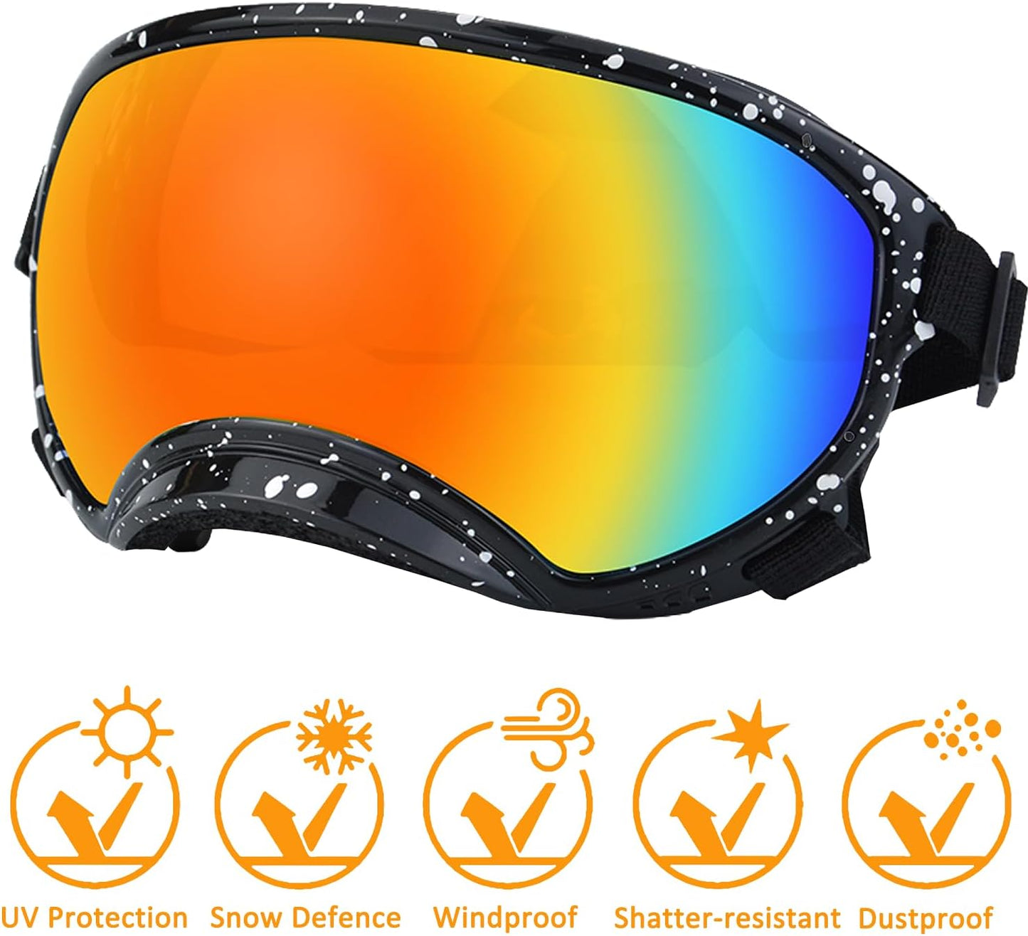 Large Dog Sunglasses with Adjustable Strap UV Protection, Winproof Dog Puppy Sunglasses, Suitable for Medium-Large Dog Pet Glasses, Dogs Eyes Protection，Soft Dog Goggles - Pet Explorer