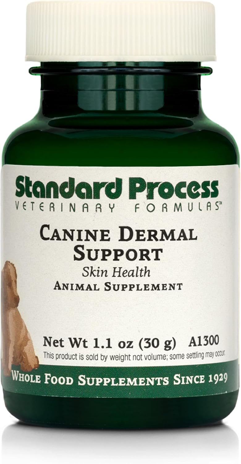 Standard Process Canine Dermal Support - Skin & Adrenal Gland Support Supplement - Comprehensive Skin Health Support Supplement for Dogs - Daily Immune & Liver Support Powder - 30 g - Pet Explorer