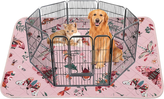 IEUUMLER Washable Pee Pads for Dogs, 1 Pack Insect Pattern Reusable Waterproof Puppy Potty Pads, Non-Slip Absorbent Pet Training Pads for Playpen Crate Bed EU014 - Pet Explorer