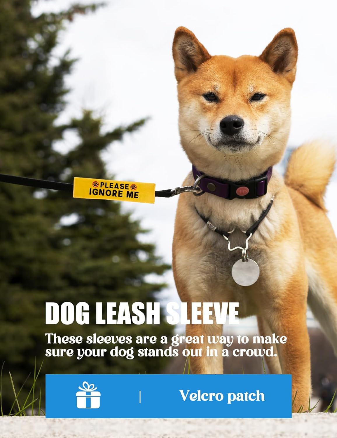 Please Ignore Me Dog Leash Sleeve, Funny Yellow Alert Hanging ID Patch Tag, Do Not Pet in Training Leash Wrap, Pet Birthday Gifts for Dog Owners