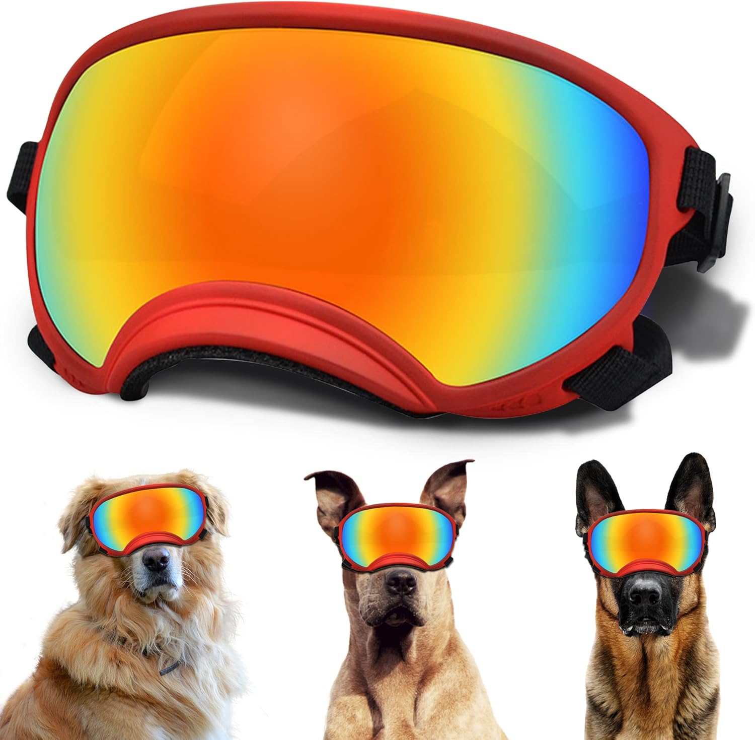 Large Dog Sunglasses, Dog Goggles with Adjustable Strap UV Protection Winproof Dog Puppy Sunglasses, Suitable for Medium-Large Dog Pet Glasses, Dogs Eyes Protection - Pet Explorer