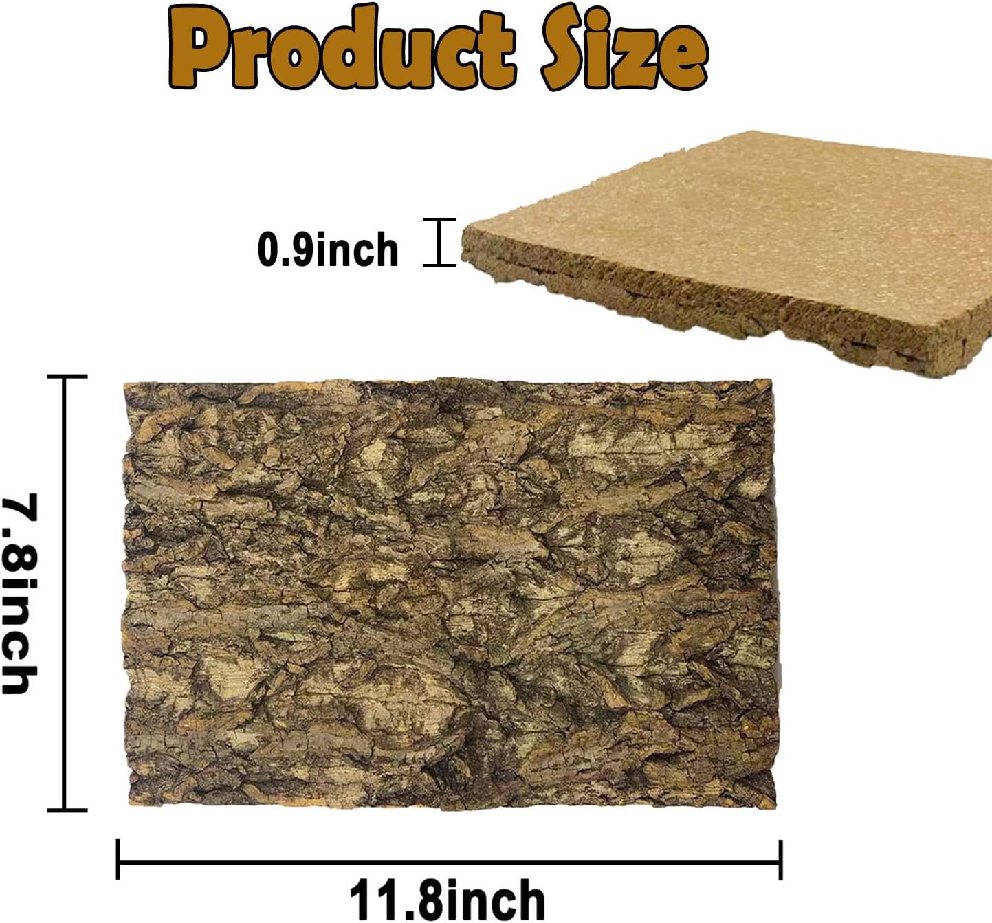 Tfwadmx 2Pcs Terrarium Cork Bark Background, 11.8"x7.8" Thickened Reptile Tank Tree Backdrop Wall Decor Habitat Climbing Mat Decoration for Lizard, Turtle, Gecko, Bearded Dragon, Frog, Chameleon - Pet Explorer