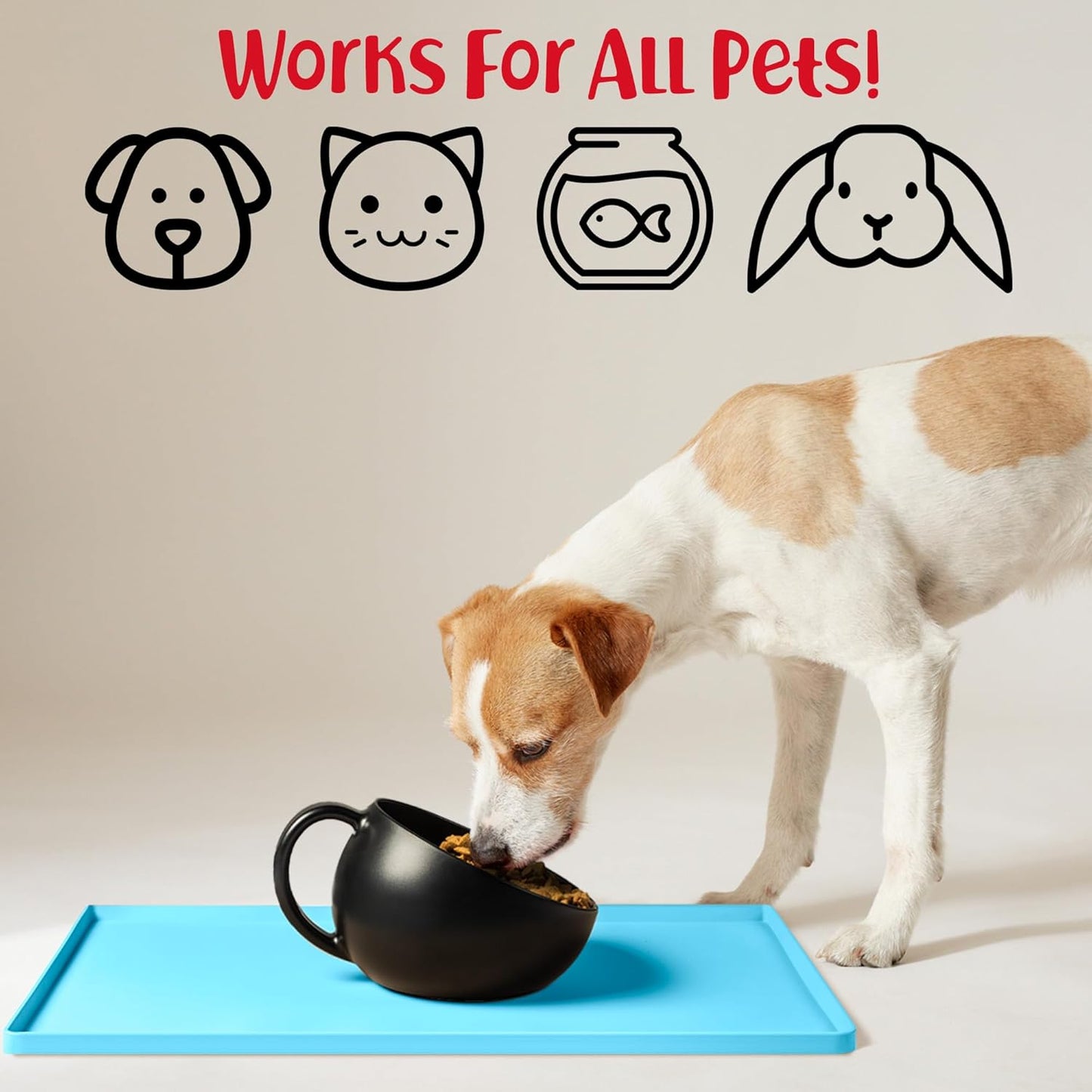 DogBuddy Dog Food Mat – Waterproof Dog Bowl Mat for Food and Water, Silicone Pet Feeding Mats for Floors, Non-Slip Placemat with High Edges for Dogs Bowls, Puppy Essentials (Large: 24"x16", Maya) - Pet Explorer